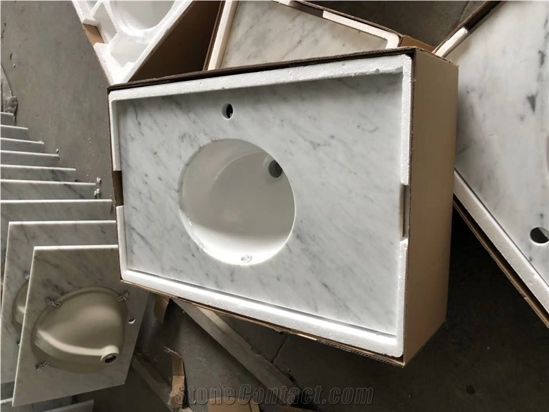 Carrara White Marble Kitchen Countertops Bar Top