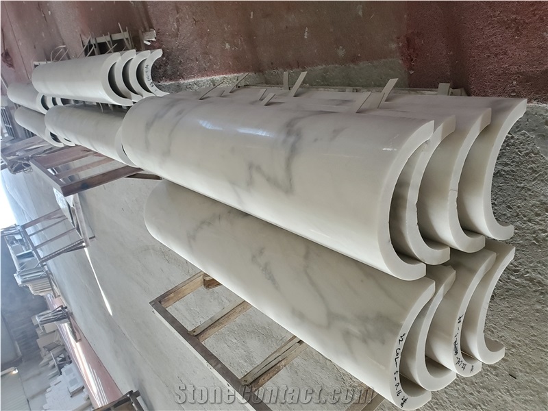 Church Interior White Marble Column For Project