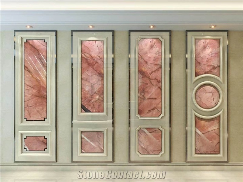 Crystal Cosmopolitan Red Quartzite Slab Bathroom Tile