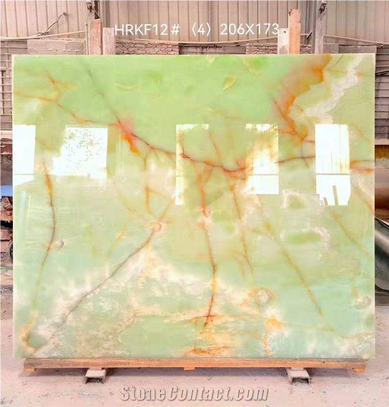 Green Onyx Jade Polised Slab Wall Tile