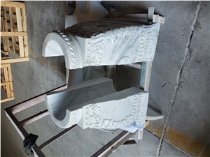 Guangxi White Marble Design Carved Column For Church