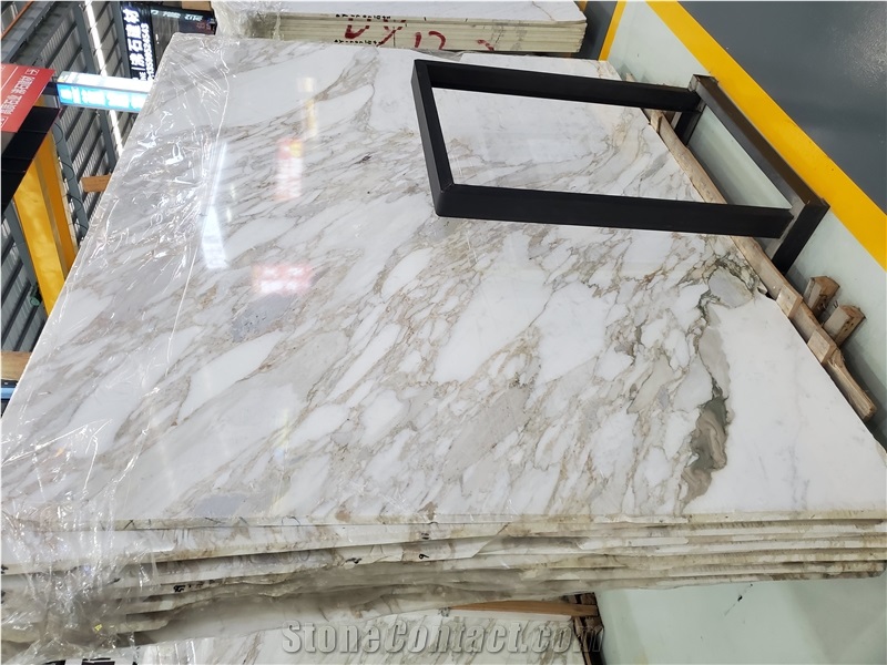Italy Calacatta Gold Marble White Marble Slab Tile