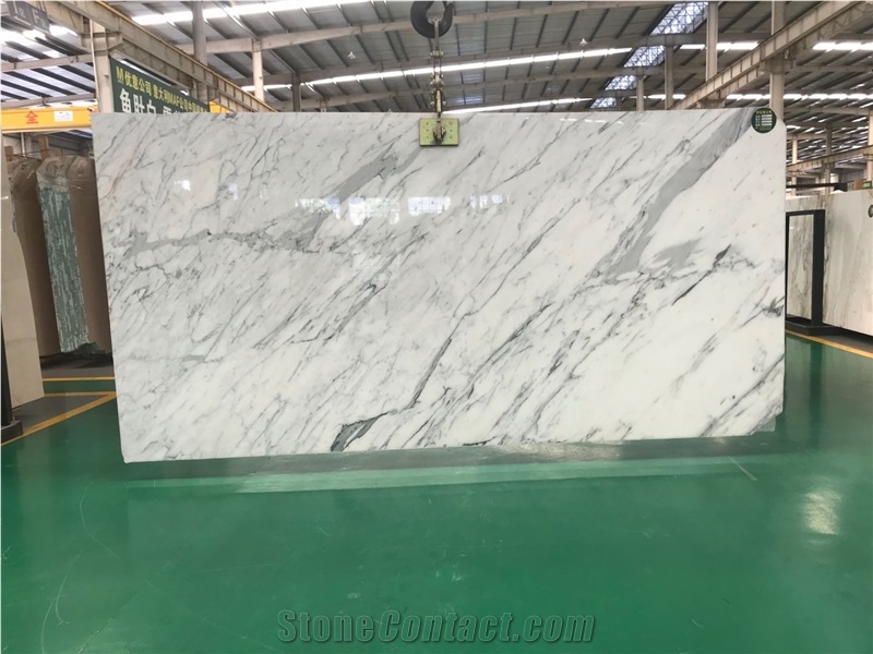 Italy High Quality Snow White Marble Statuario Marble Slab