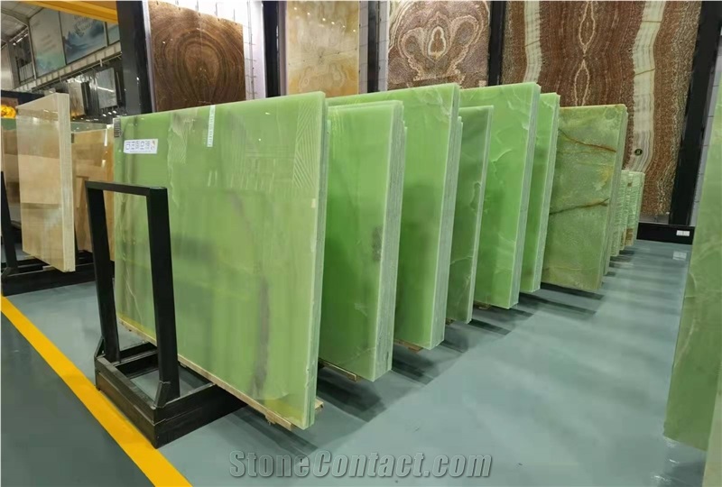 Natural Green Onyx Jade Polished Slab Tile