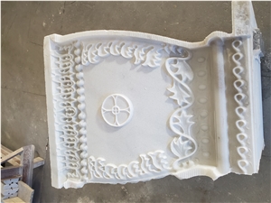 Natural Stone Guangxi White Marble Column Capital
