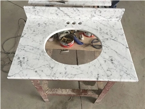 Natural White Marble Carrara White Marble Bath Top