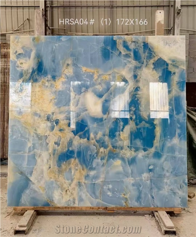 New Stock For Blue Onyx Backlit Slab Floor Tile