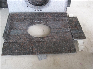 Tan Brown Granite Vanity Top Hotel Bath Top