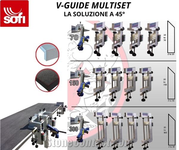 V-Guide Multi Set Stone Working Clamps For Countertops