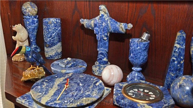 Blue Sodalite Carved Artifacts, Stone Handicrafts, Gifts