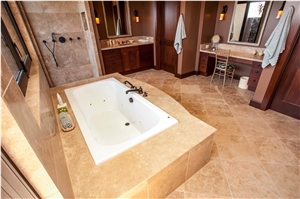Light Empderador Marble Bathroom Renovation