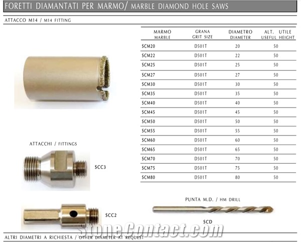 Diamond Hole Saws- Drilling Tools For Marble And Granite