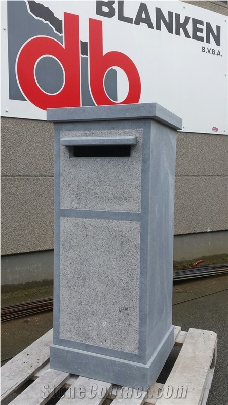 Belgian Blue Stone Mail Box