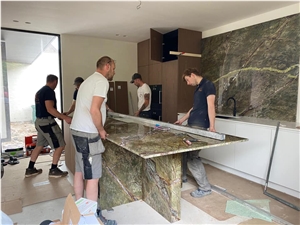 Rainforest Green Marble Kitchen Countertop