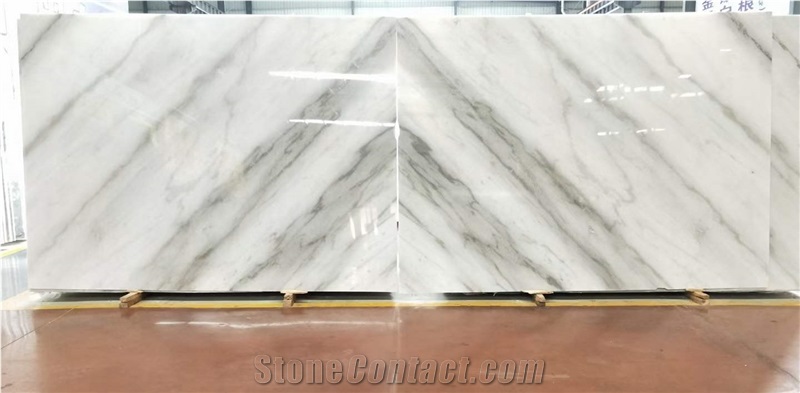 Bookmatched  Guangxi White Marble Slabs