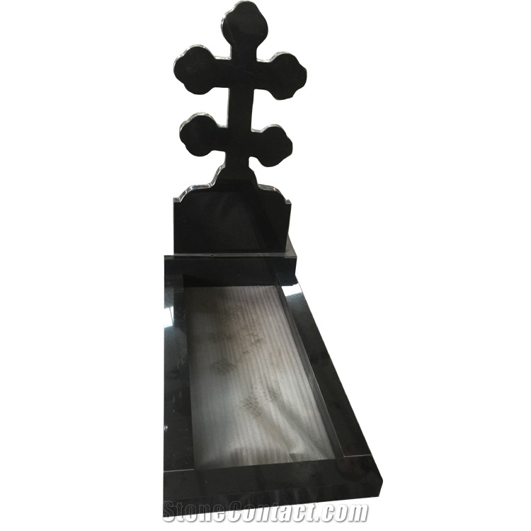 China Cheaper Black Granite Cross Tombstone And Monument