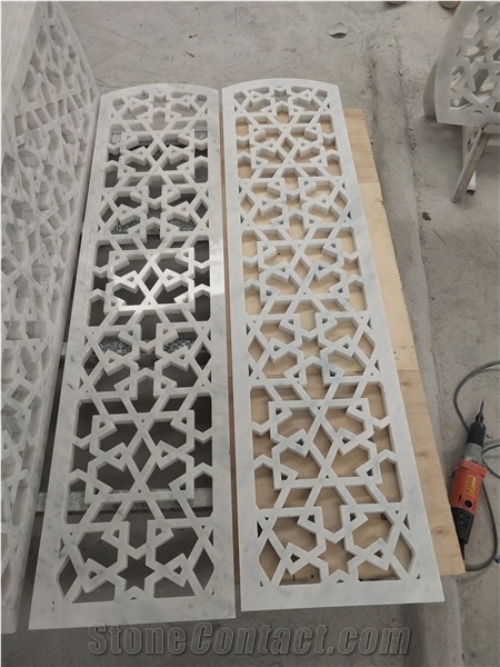 Decorator Carrara White Marble Low Relief Wall Sculpture