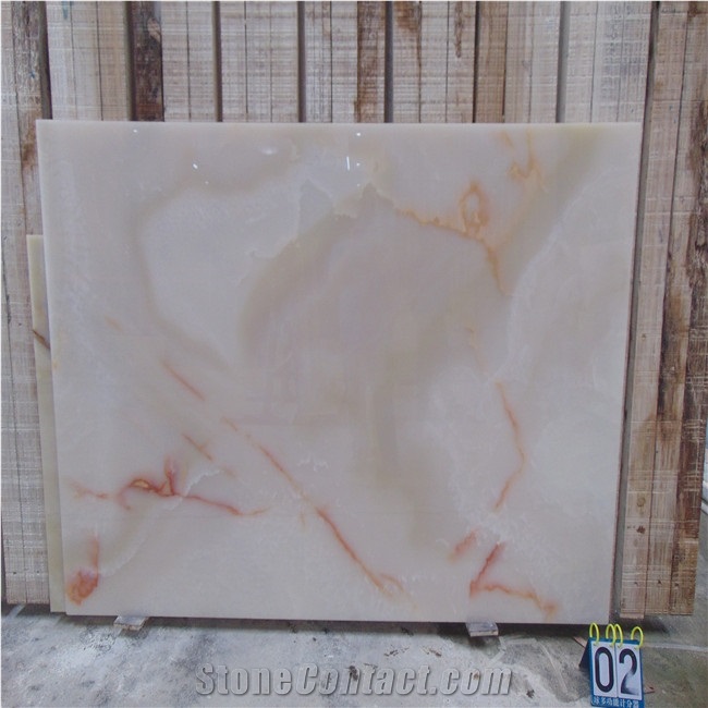 Natural White Ice Jade Onyx Background Wall Desilgn