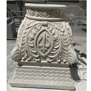 Portugal Beige Limestone Stones Sculptured Column