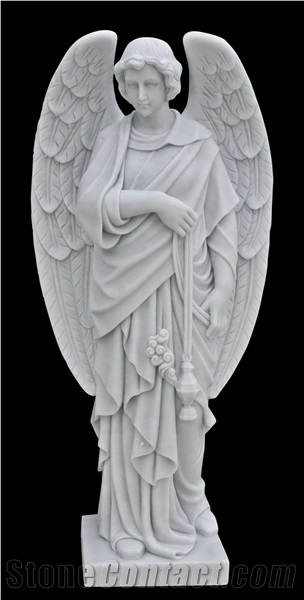 White Marble Angel Life Size Famous Hand Carved Marble Angel