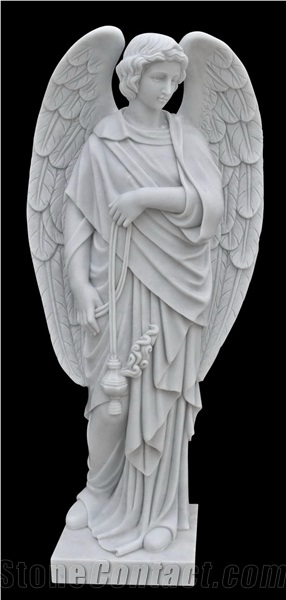White Marble Angel Life Size Famous Hand Carved Marble Angel