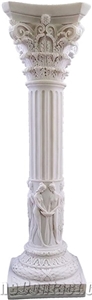 White Marble Column Sculpture White Marble Wedding Column