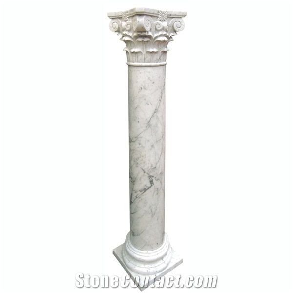 White Marble Column Sculpture White Marble Wedding Column