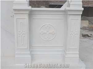 White Marble Decorative Relief Sculpture For Church