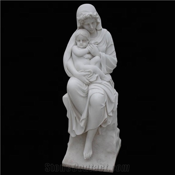 White Marble Life Size Lady Floor Statue Sculpture