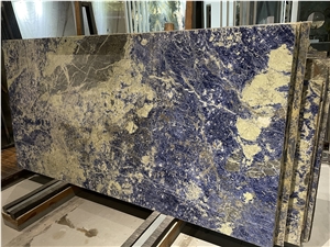 Azul Bahia Fantasy Blue Natural Quartize Slabs Luxury Stock