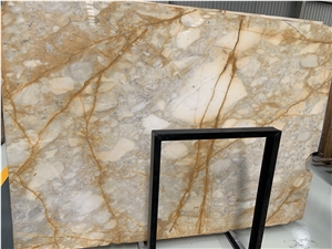 Giallo Siena Gold Marble Slabs With Yellow Veins For Decor