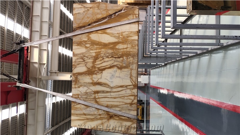 Giallo Siena Gold Marble Slabs With Yellow Veins For Decor
