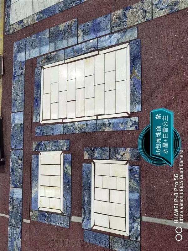 Natural Fantasy Azul Blue Quartize Slab & Tile For Interior