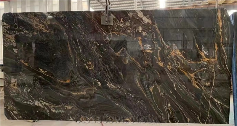Gold Black Marble Titanium Black Marble Slabs