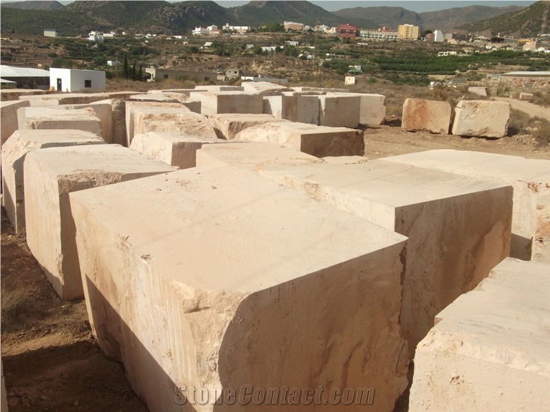 Travertine Al-Andalus Blocks, Travertino Rojo Huelva