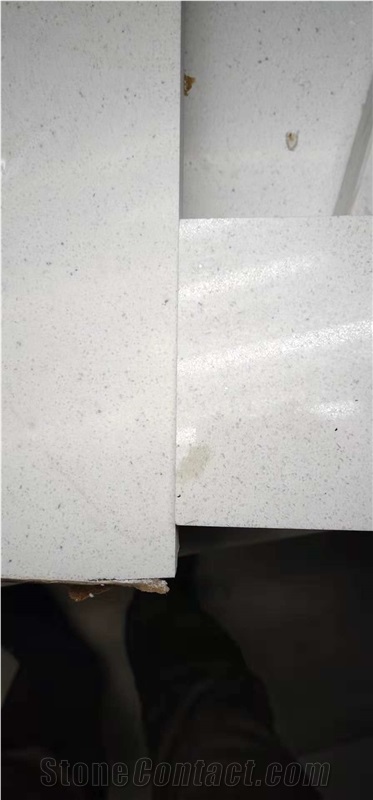 Artificial Engineered White Quartz With Small Grains Slabs