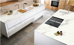 Artificial Stone Prefab Quartz Kitchen Island Top Countertop