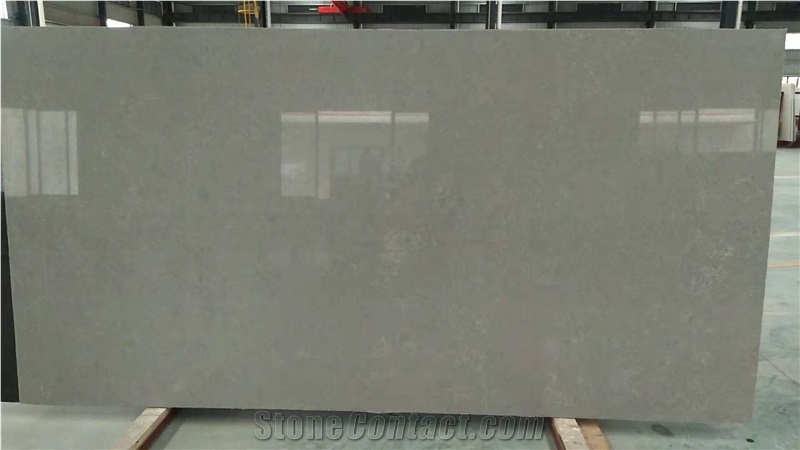 Grey Artificial Quartz Stone Kitchen Countertop Island Top