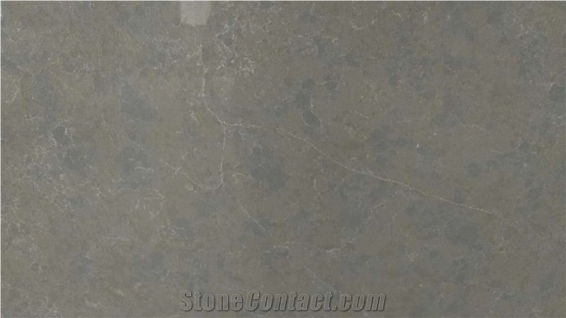 Grey Artificial Quartz Stone Kitchen Countertop Island Top
