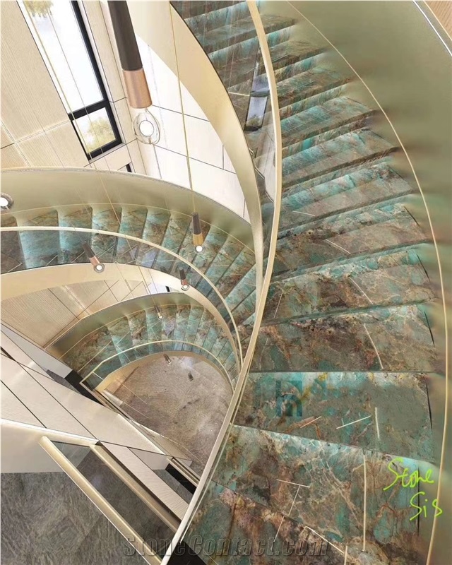 Amazon Green Luxury Quartzite For Village Spiral Staircase