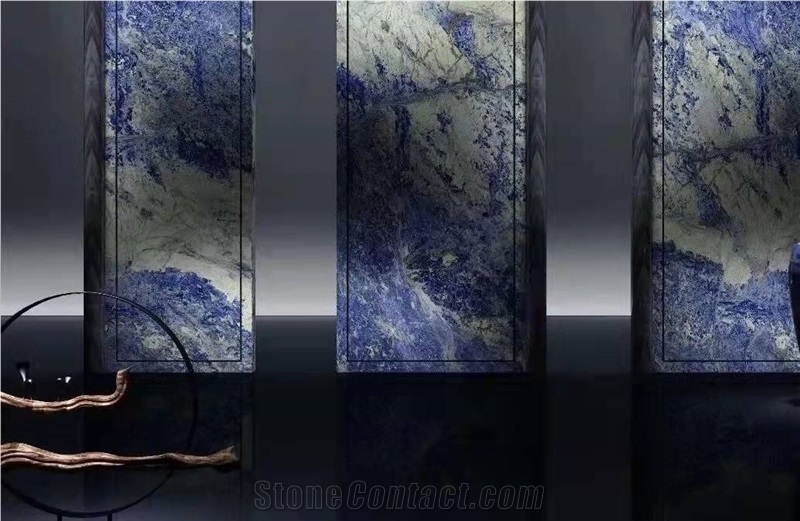 Blue Sodalite Slabs,Royal Azul Sodalite Granite Slabs Tiles