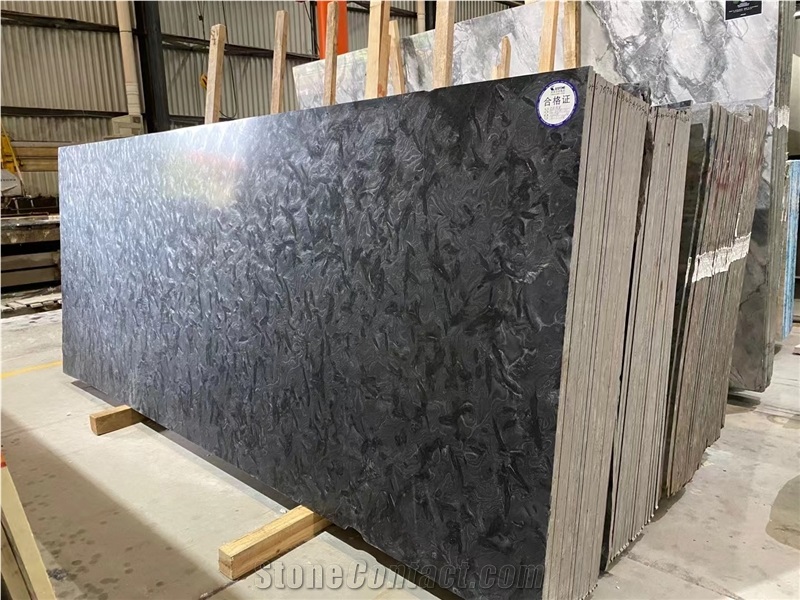 Brazil Metallica Versace Black Granite For Flooring Tiles