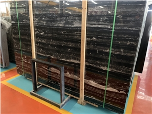 Chinese Portoro Silver Dragon Black Marble Flooring Tiles