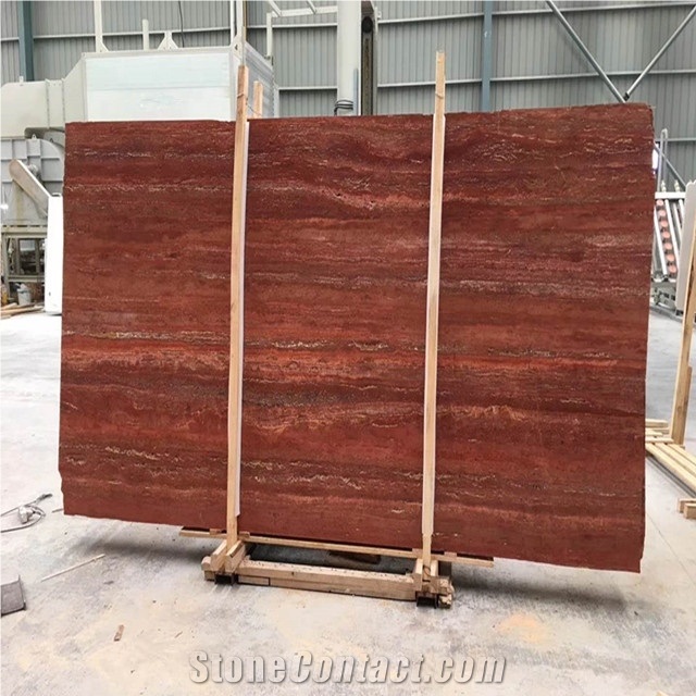 Cut To Size Red Travertine Wall & Floor Tile For Projects