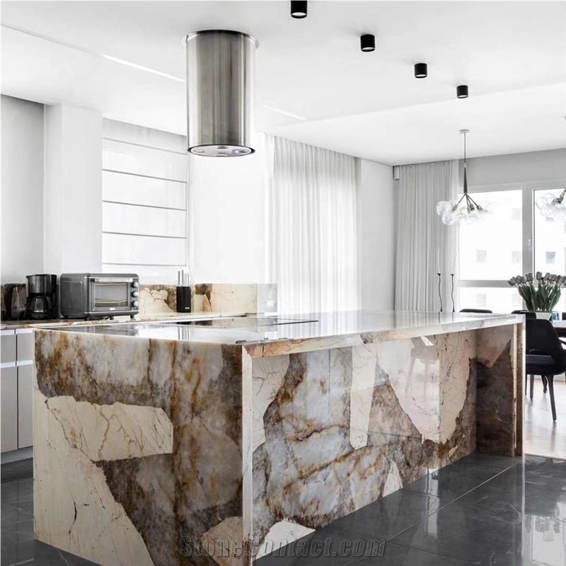 Luxury Pandora White Ivory Beige Granite Kitchen Countertop