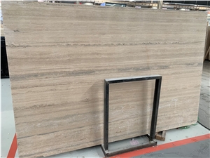 Polished Italian Grey Silver Travertine Slab And Tiles