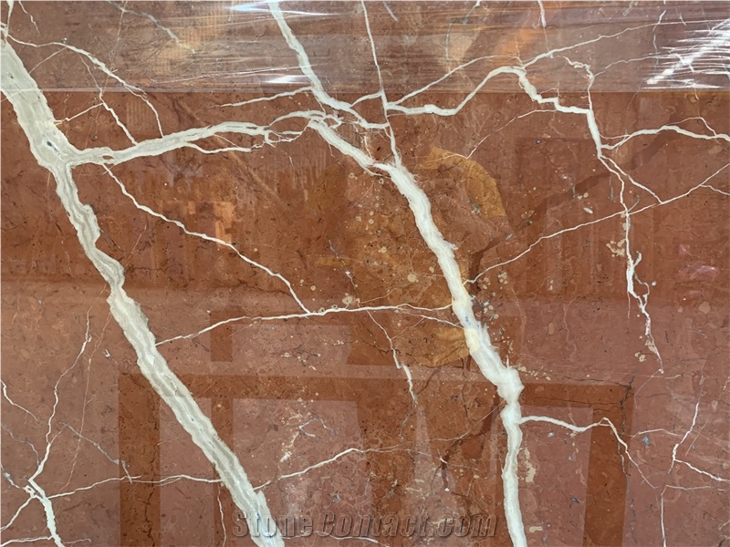 Polished Red Rosa Tea Marble,Orange Red Marble Wall Tiles