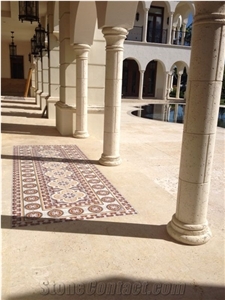 White Coral Stone Columns