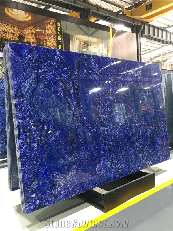 Blue Azul Quartzite Slab Floor Wall Tiles Table Set