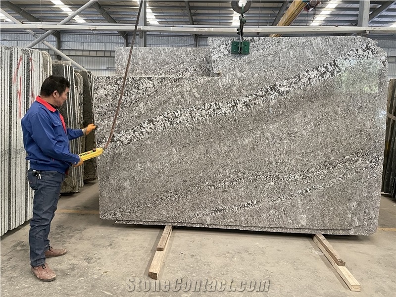 Crystal White Antic Bianco Granite Slabs For Countertop